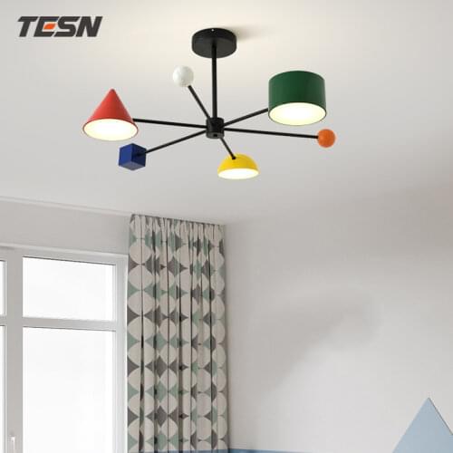 Nordic childrens color bedroom childrens room chandelier boys and girls room cartoon simple modern personality lighting