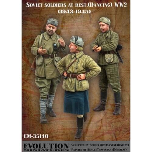 Crazy King1/35 resin soldier model package World War II Soviet soldiers rest state GK white model hand 299