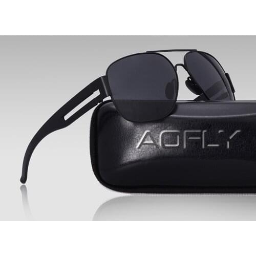 AOFLY DESIGN Cool Polarized Sunglasses Men Original Brand Vintage Double hinge Driving Sun Glasses Male TAC Goggles Shadow UV400