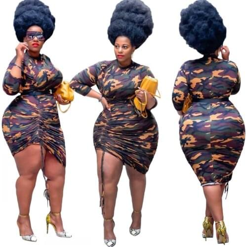 Long-Sleeved Dress African Clothing Vestido Casual Womens Print Drawstring Tie Wide Loose Midi Skirt Vestidos Mujer Verano 2021