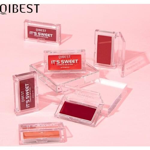 Lipstick Eye Shadow Blush 3-in-1 Face Blusher Contour Makeup Monochrome Natural Brighten Makeup Cosmetics TSLM1