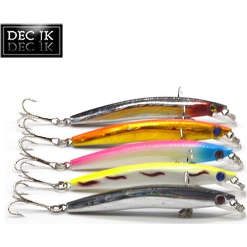 5PCS Floating Plastic Hard Minnow Fishing Lure Artificial Fake Bait Swimbait Trolling Crankbaits Wobblers Saltwater Lures Tackle