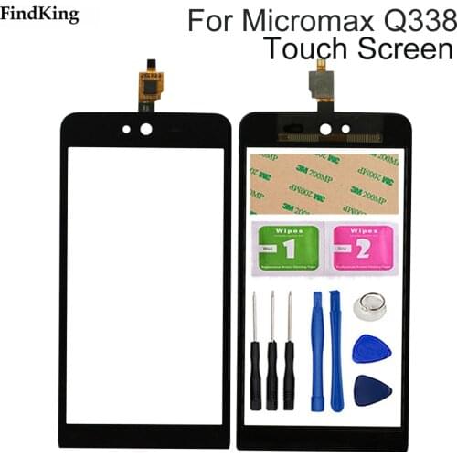 5.0'' Mobile Phone TouchScreen Touch Screen For Micromax Q338 Touch Screen Glass Digitizer Panel Lens Sensor Tools
