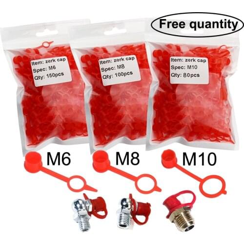 Free Quantity M6 M8 M10 Polyethylene Plastic Grease Fitting Dust Cap Dust Protection Cover Cap for Grease Gun Zerk Fitting