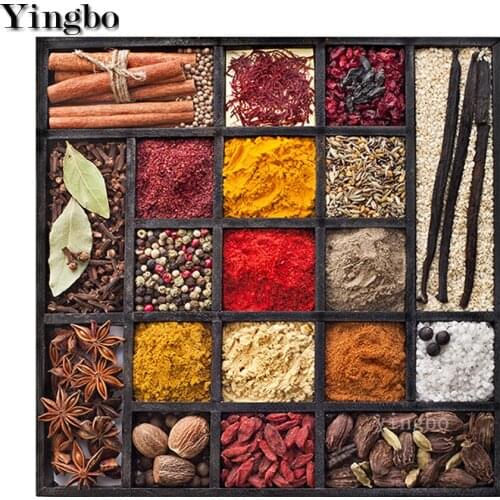 Modern cereal spice spoon pepper rhinestones 5D diy Diamond Painting Embroidery cross stitch mosaic kitchen decor Diamond art