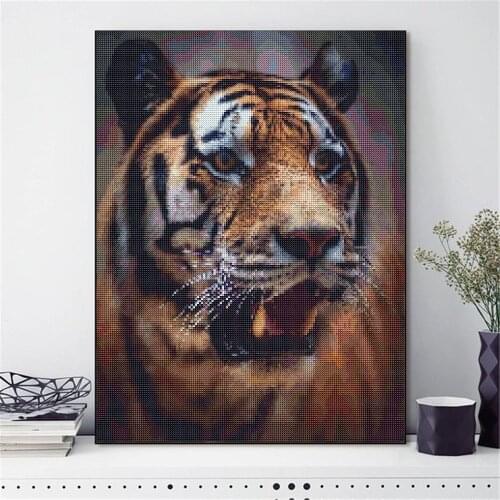 Tiger 5D 100% Full Drill diamond paint Cartoon Painting Embroidery Picture Cross Stitch Home Decor Christmas gift