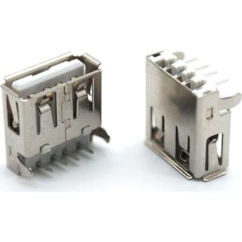 30 pieces of a f sinking plate 90 ° dip2 only fix bent foot crimped white rubber iron shell A-type USB female USB connector