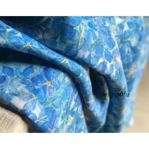 High-grade clothing linen fabric Summer clear print high-grade pure ramie printed fabric