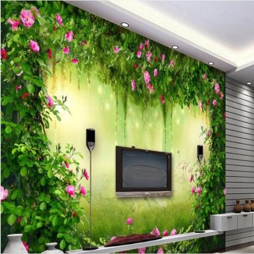 Wellyu Custom large - scale murals fairy tale dream forest rose flower TV sofa background wall non - woven wallpaper