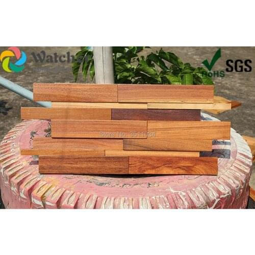 1box 6pieces Sandalwood Irregular Rugged Pattern Old Ship Wooden Mosaic Wood Mosaic Tile Art Wall Decorative Tile For Home Decor