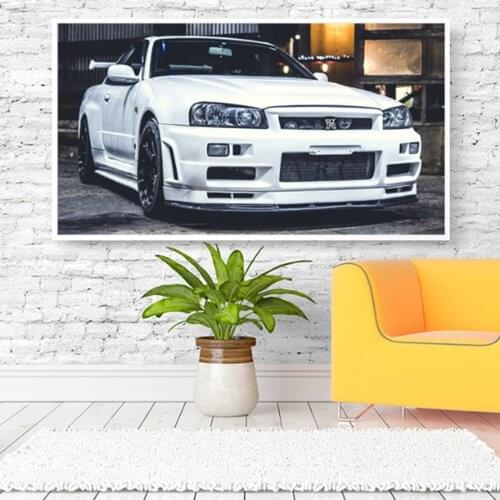 Wall Art Canvas Painting HD Print Artwork classic Sports car 1 Pieces Nissan Skyline GTR Car Pictures Bedside Home Decor Posters
