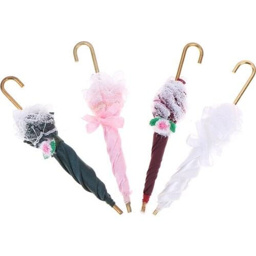 1pcs Mini Doll Miniature Lady Lace Umbrella Decoration Doll House Accessories Pretty fine Gifts Doll House Accessories
