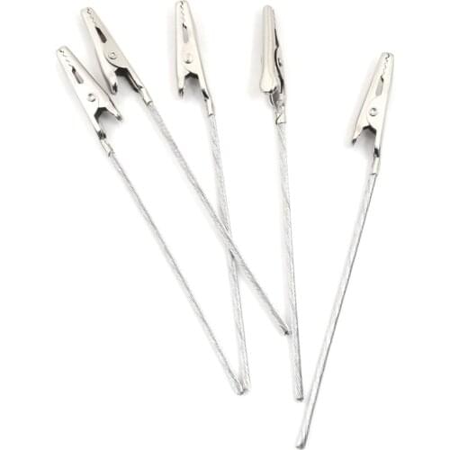 10pcs/lot Non-insulated Alligator Clips 11cm length Metal Electric Wire Test Crocodile Clamp Wholesale