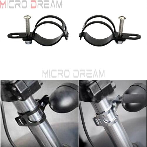 2x Motorcycle Turn Signal Mounting Brackets Relocation Kit 27-31 mm Fork Tube Clamp Universal For Kawasaki Triumph Harley Bobber