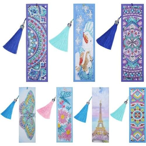 2020 Diamond Painting Bookmark 5D DIY Special Shaped Diamond BookmarkDiamond setting Bookmark Diamond Embroidery Tassel BookMark
