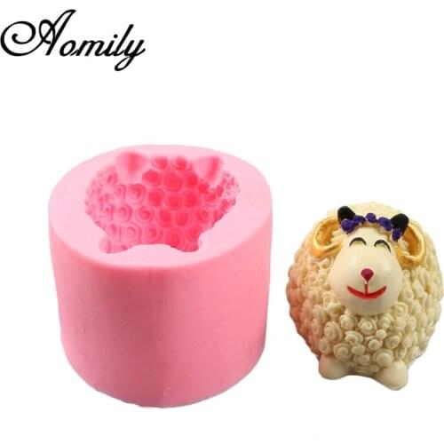 Aomily Lovly 3D Sheep Fondant Silicone Mold Candle Sugar Craft Tool Chocolate Cake Mould Kitchen DIY Baking Decorating Tools