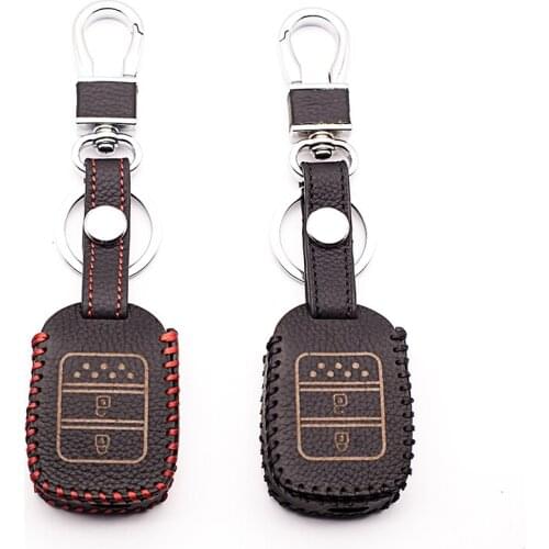For Honda 2 buttons car key cover car keys accessories Top layer leather Car Case Cover Remote Key Fob Case to protect Key cases