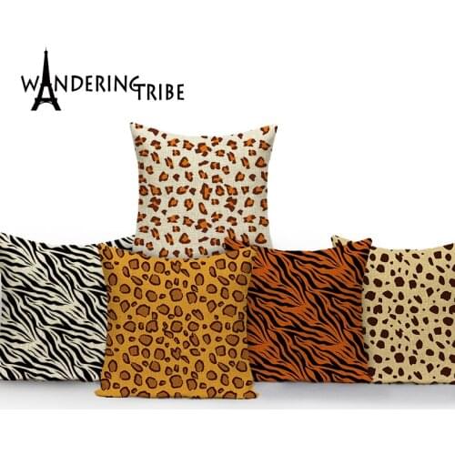 Animal Style Cushion Cover Decorative Cushion Sofa Pillowcase Leopard Pattern Cushions Pillow Cover Home Cushion Case 45*45Cm