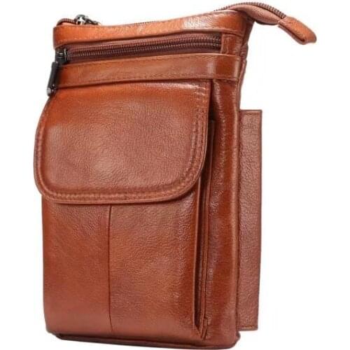 Genuine Cow Leather Hook Loop Clip Shoulder Belt Phone Case Pouch For iPhone X XR XS Max,For iPhone 6 6s 7 8 Plus,YotaPhone 3