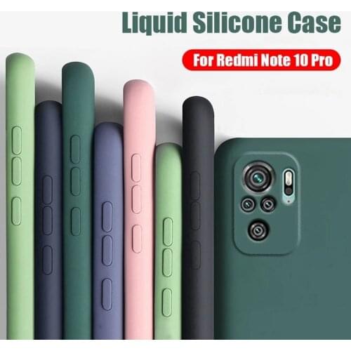 For Redmi Note 10 Pro Cases Liquid Silicone Case Camera Lens Protection Cover for xiaomi Redmi Note 9 Pro Max Note 9S 10pro Case