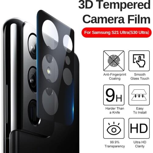 3D Curved Back Camera Case For Samsung Galaxy S21 Ultra S 21 Plus S21Ultra S21+ Real Lens Ring Tempered Glass Protective Cover