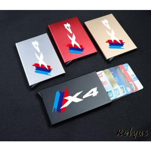 Anti-theft ID Credit Card Holder Men Women Porte Carte Thin Aluminium Wallets Pocket Case For Bmw X4 F26 G02 Car Accessories