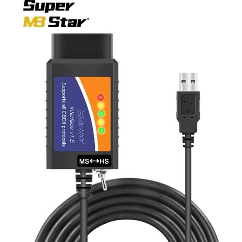 FORScan USB ELM327 V1.5 HS/MS CAN Switch OBD2 Scanner for Ford Mazada Lincoln Mercury Automotive Coding PATS Programming ELM 327