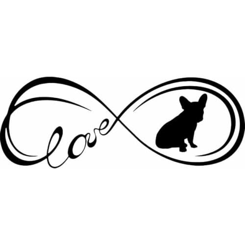 French Cartoon Bulldog Love Dog Sticker High Quality Car Sticker Decoration Personality PVC Anti-UV Waterproof Decal Black/white