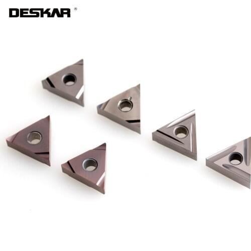 10PCS DESKAR TNGG160402 TNGG160404 L-F R-F LF6018 Carbide Inserts CNC Lathe Cutter Cutting Turning Tools For Stainless Steel