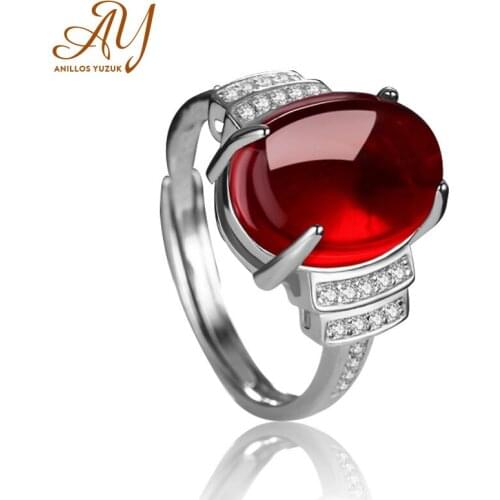 Anillos Yuzuk Oval Agate Rings For Women Vintage Silver 925 Fine Jewelry Engagement wedding party gift drop shipping