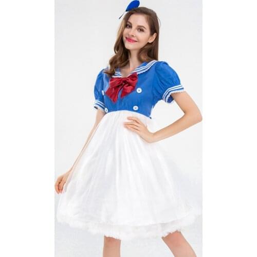 Halloween Masquerade Party Women Sailor Costume Navy Soldier Uniforms Cosplay Costume Overalls Funny Dress Stage Cosplay