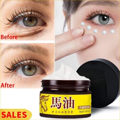 Horse Oil Eye Cream Wrinkle Remover Puffy Eye Bag Lifting Skin Anti-aging Day Cream Makeup Primer Firming Skin Care Cream