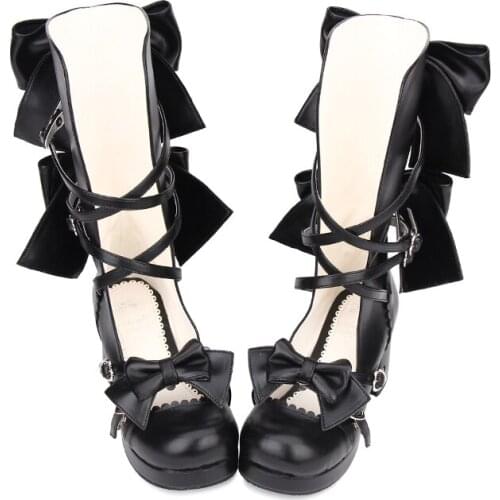 Angelic imprint Lolita Sweet Lovely High Heel Women Boots Cosplay Sandals Boots Size 35-46 8210