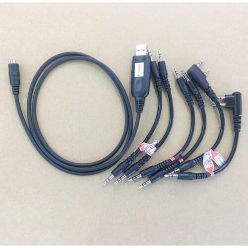 Muilt-function 6 in 1 USB programming cable for Kenwood Baofeng for motorola Yaesu for Icom Hytera etc walkie talkie with CD