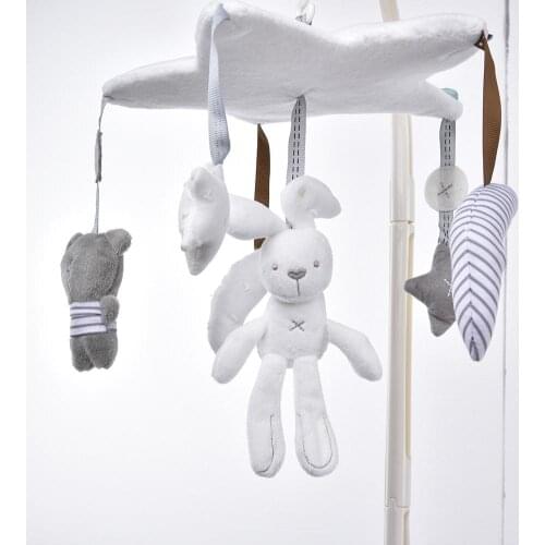 Cartoon Baby Crib Mobiles Rattles Music Educational Toys Bed Bell Carousel for Cots Infant Baby Toys 0-12 Months for Newborns