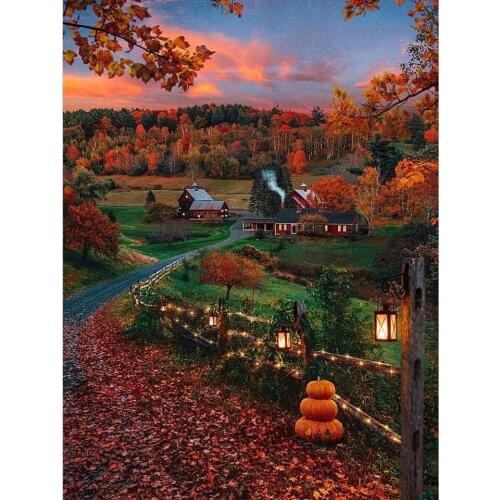 5D DIY Diamond Painting Kit Scenic Village Cross stitch Full Square Diamond Embroidery Scenery Mosaic Rhinestone Home Decor
