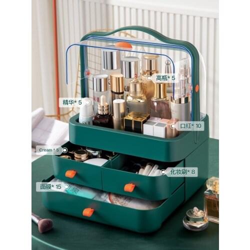 Cosmetic Storage Desktop Dustproof Lipstick Makeup Brush Finishing Box Dressing Table Skin Care Mask Storage Rack