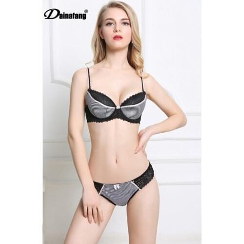 Intimates Sexy B C Cup Bra Brief Sets Luxury Lace Push Up Bra