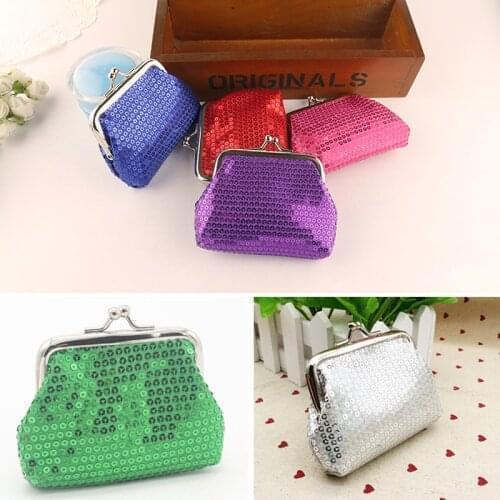 The New Cute Coin Purse Glitter Sequins Women Small Zero Wallet Bag Pouch Keychain Kids Girls Money Change Purses Gift
