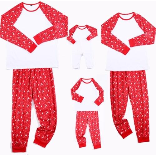 Merry Christmas Pajama Set Red White Full Sleeve and Pant Family Matching Outfit Casual Soft Mom and Daughter Matching Clothes
