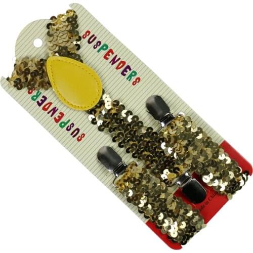 HUOBAO Fashion Kids Small Sequin Gold Silver Suspenders Children Boys Girls Suspender Elastic Braces Slim Suspenders