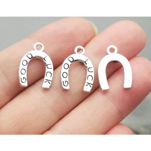 40pcs/lot--17x12mm, Antique silver plated Good Luck Horseshoe Charms ,DIY supplies, Jewelry accessories