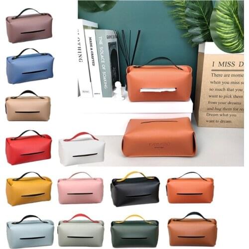 R3MD Leather Tissue Box Car Pumping box Living Room Decoration Kitchen Desktop Tissue Storage Box