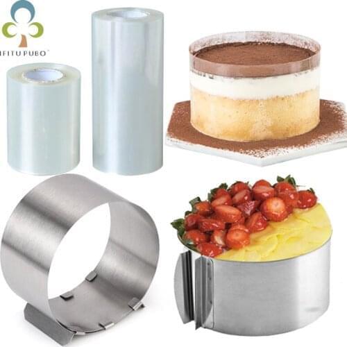 Adjustable Mousse Ring Round Mould Mousse Cake Edge Collar Film Kitchen Accessory DIY Baking Tools Cakes Dessert Decoration WYW
