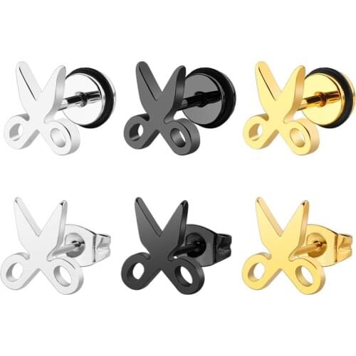 Earrings for Womens Stainless Steel Fashion Snag Piercing Korean Earring Black Gifts for Woman Accessories Rock Pressure Earring