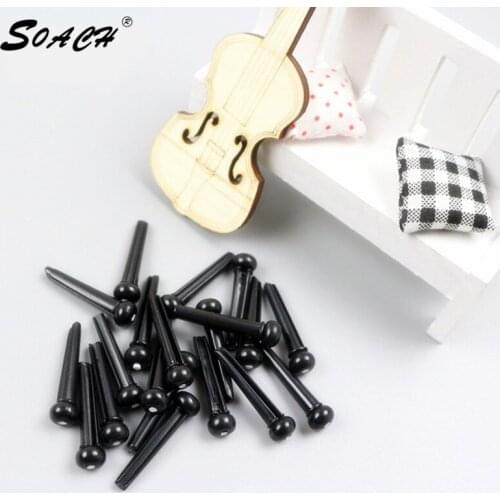 SOACH 12pcs/lot Folk guitar string nail nailed harp strings cone column tail cone pin white black Musical instrument accessories