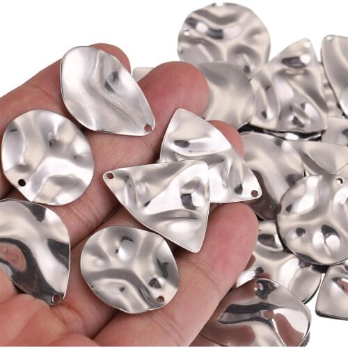 20pcs/lot Geometry Stainless Steel Charm Pendants Connectors for DIY Earrings Parts Jewelry Making Supplies Wholesale Items