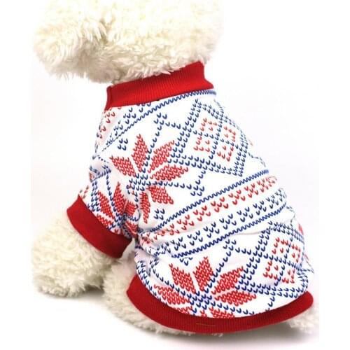 Dog Sweaters Pet T-shirt Christmas Pattern Pet Supplies Cotton Elk Snowflake Print Shirt Costume for Party Одежда для собак