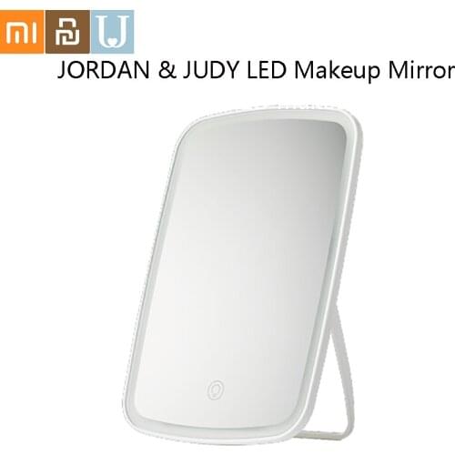 JORDAN JUDY Intelligent Portable Makeup Mirror Desktop Led Light Portable Folding Light Mirror Dormitory Desktop From Youpin