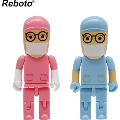 Reboto Doctors Memory USB Stick Lovely Medical Pendrive Cartoon USB Flash Drive 4GB 8GB 16GB 32GB 64GB USB 2.0 Pen Drive U Disk